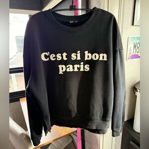 NET ladies Chic travel Black 'C'est Si Bon Paris' Women's Sweater size Medium